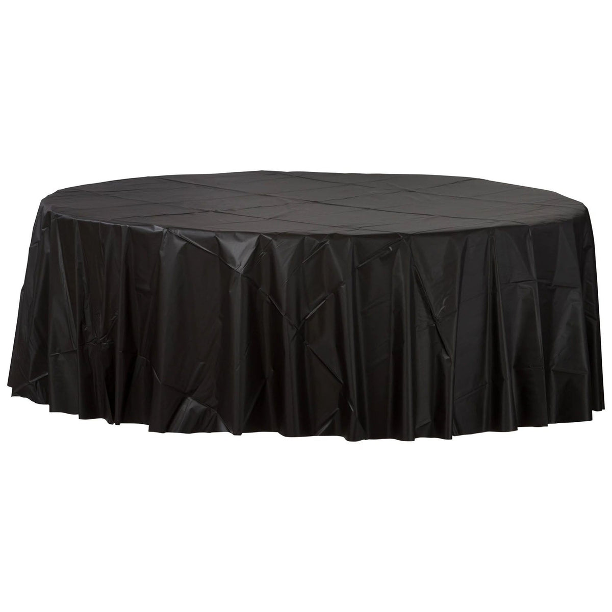 Plastic Table Cover - Round Black 84" (EACH)