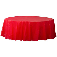 Plastic Table Cover - Round Red 84" (EACH)
