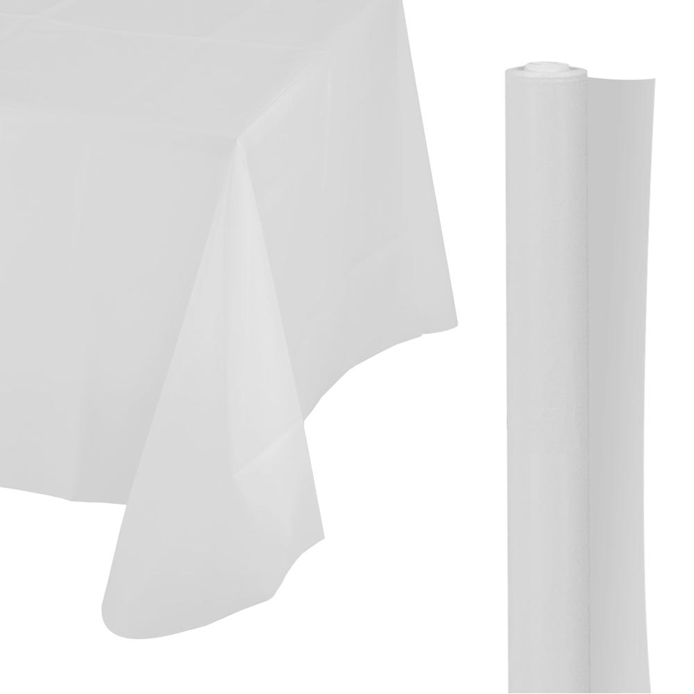 Plastic Table Cover Roll - White 40" x 100' (EACH)