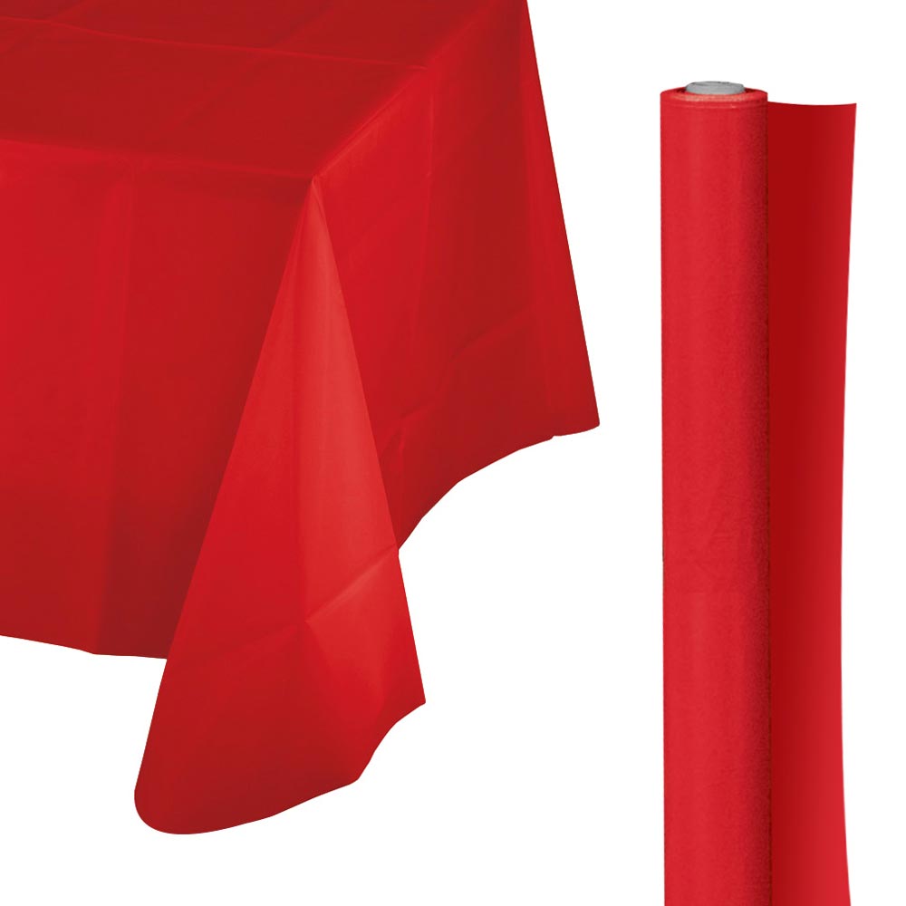 Plastic Table Cover Roll - Red 40" x 100' (EACH)