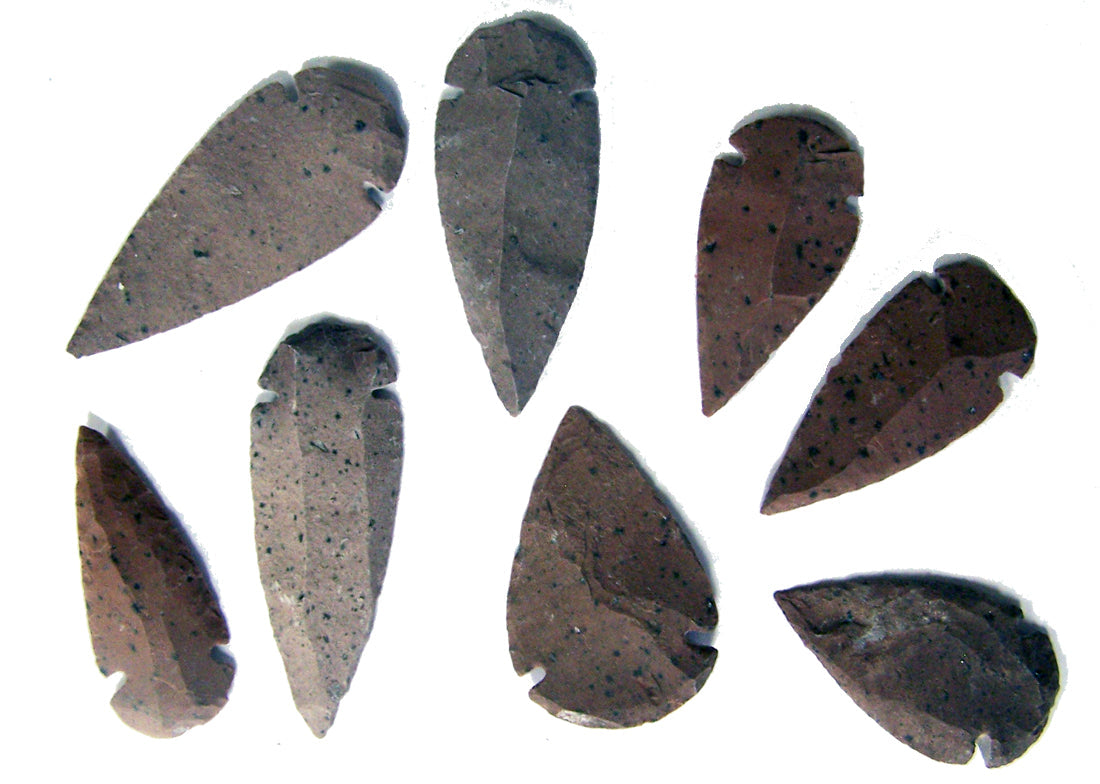 HICKORYITE STONE LARGE 2 TO 3 INCH ARROWHEADS ( sold by piece)