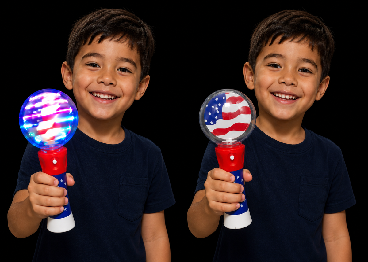 Light Up American Flag Spinning wand