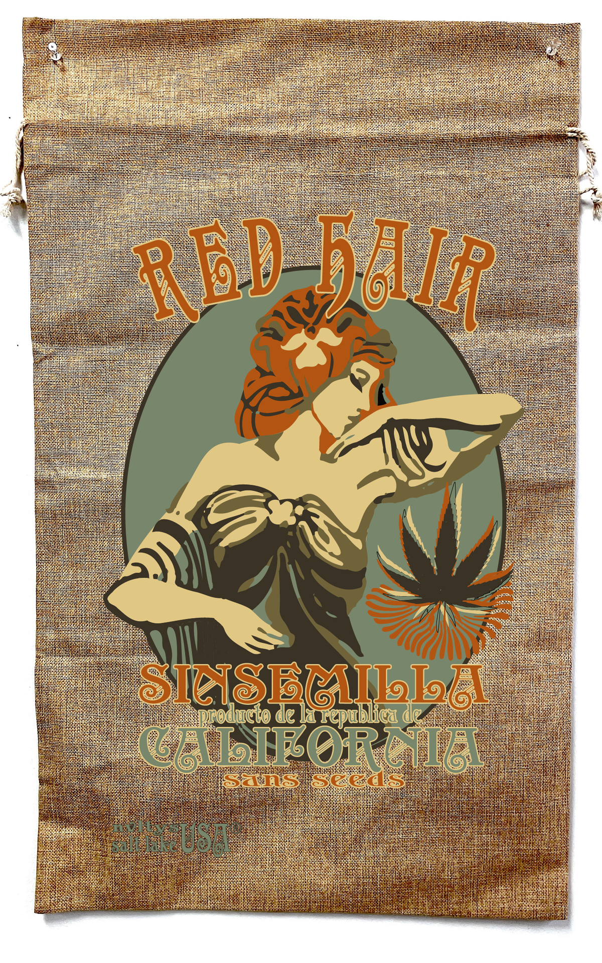 RED HAIR  BURLAP BAG (Sold by the piece)