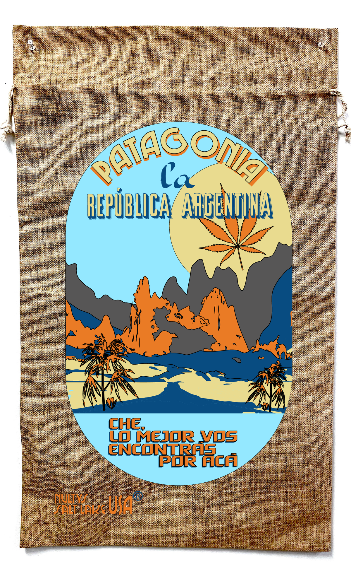 PATAGONIA ARGENTINA  MARIJUANA BURLAP BAG ( sold by the piece )