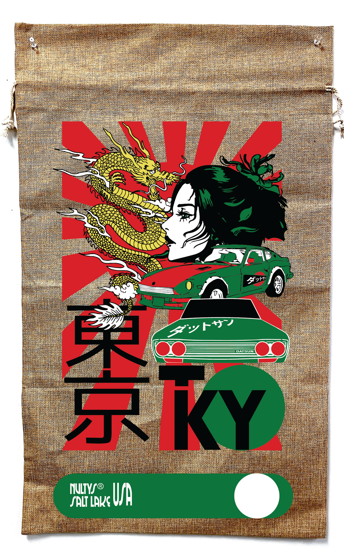TOKYO SUN BURLAP BAG ( sold by the piece )