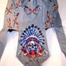 INDIAN SKULL W BONNET WAR CRY BANDANA  CAP / HAT  (Sold by the dozen) -* CLOSEOUT  50 CENTS EA