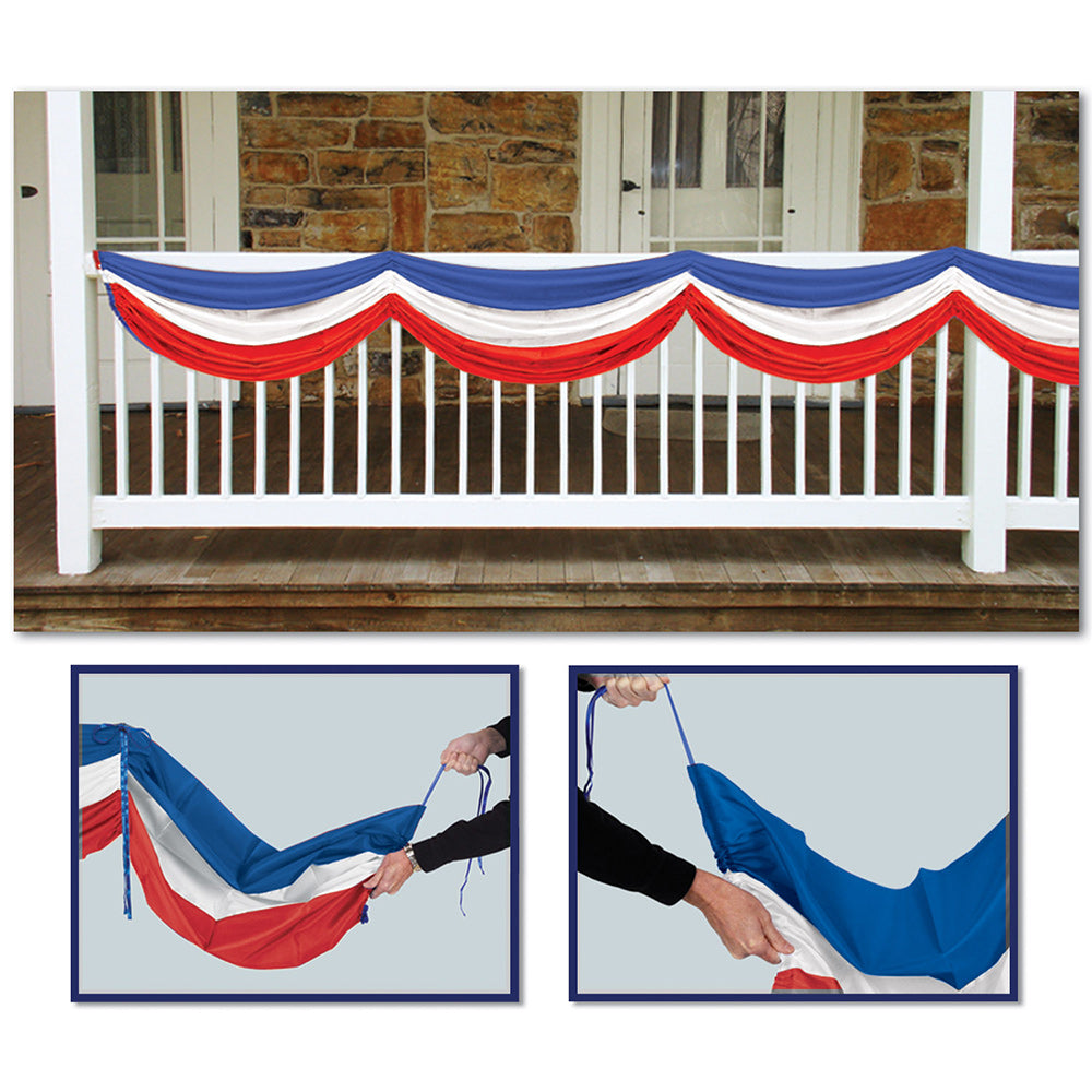 Bunting - Red White and Blue Fabric 5'10" (EACH)