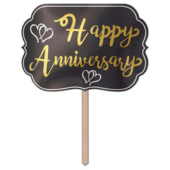 Foil Happy Anniversary Yard Sign 10" x 14.5" (EACH)