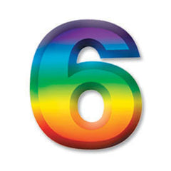 Plastic 3D Number "6" 11" (EACH)