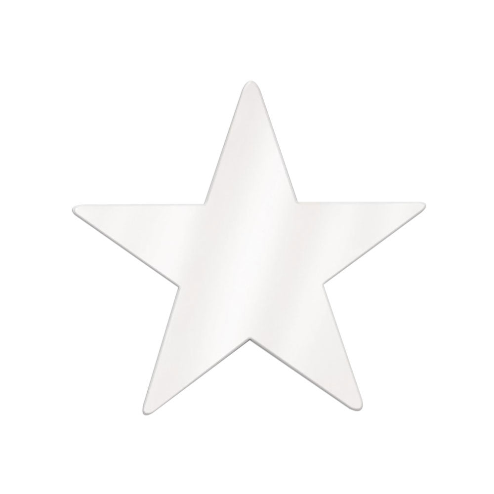 Foil Star Cutout - White 5" (EACH)