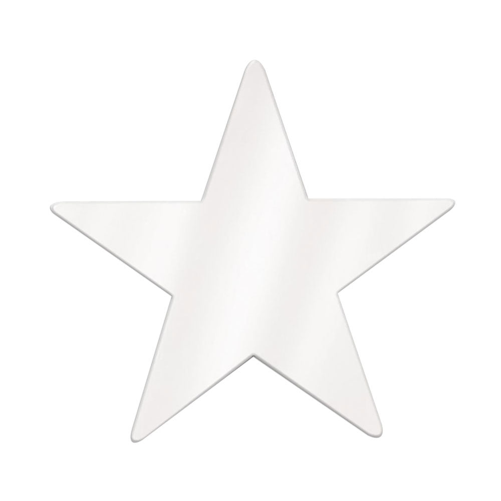 Foil Star Cutout - White 9" (EACH)