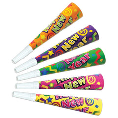 Happy New Year Horn Assorted 9" (EACH)