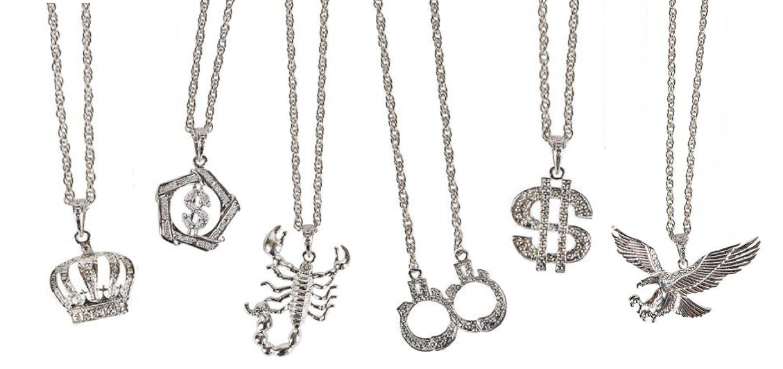 LARGE BLING BLING METAL NECKLACE (sold by piece or dozen)