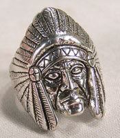 ASSORTED SIZE CHIEF HEAD BIKER RING (Sold by the piece) *