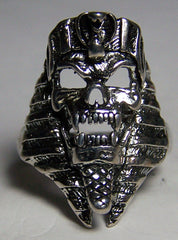 SkULL FACE EGYPTIAN PHARAOH BIKER RING (Sold by the piece)