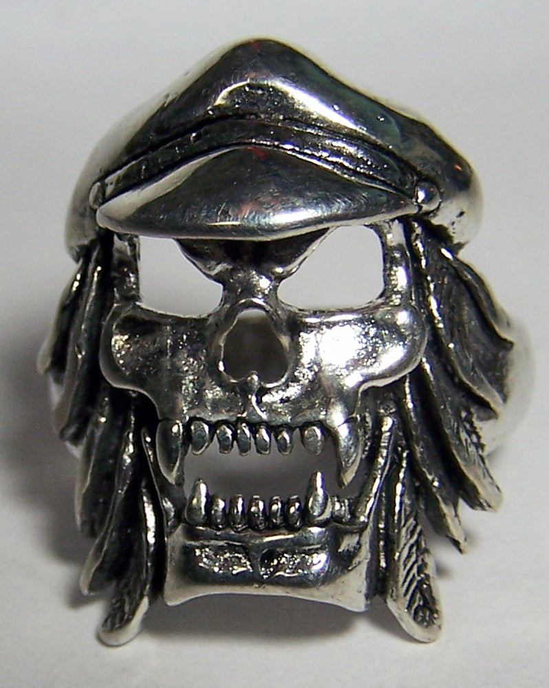VAMPIRE BIKER SKULL WITH HAT BIKER RING ( sold by the piece )
