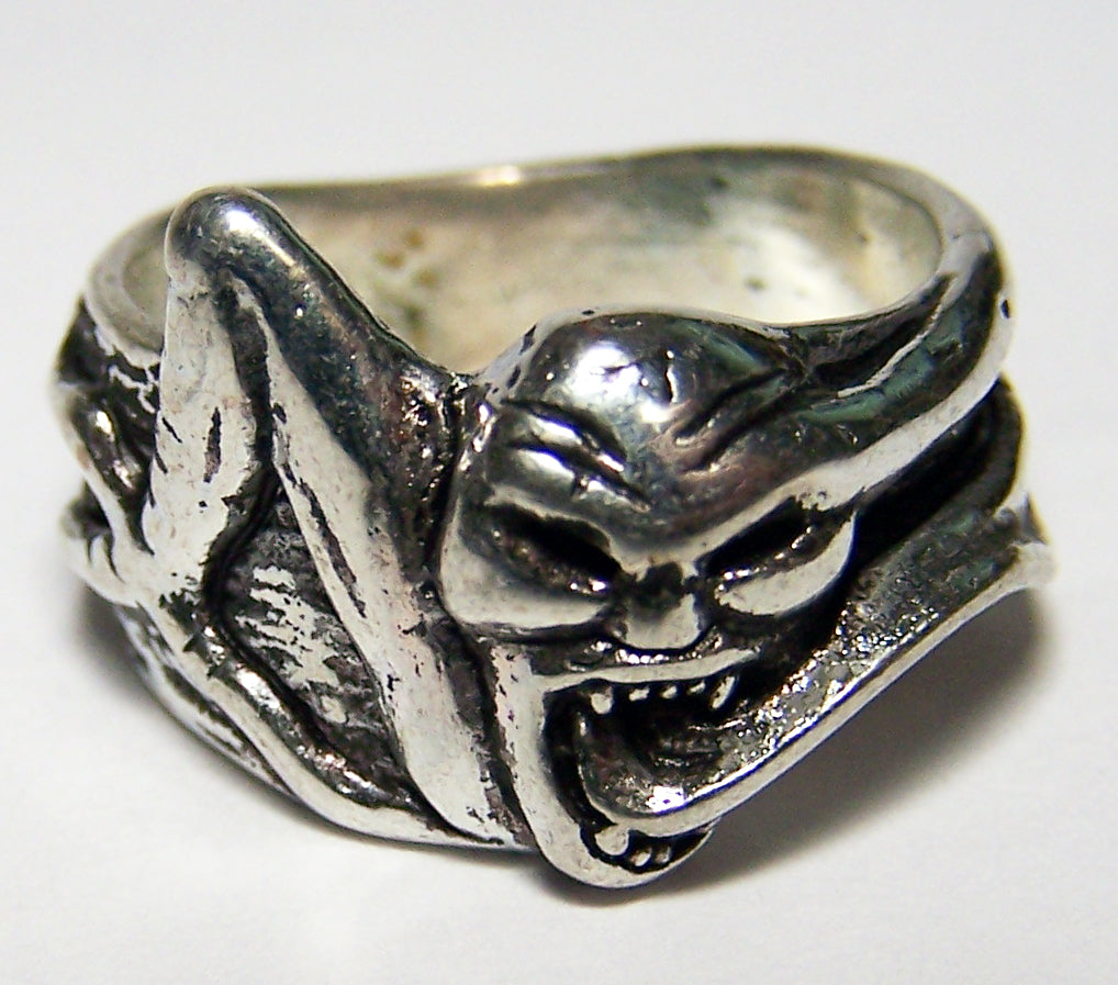 GOBLIN DEVIL LONG TONGUE BIKER RING ( sold by the piece )   ** - CLOSEOUT AS LOW AS $ 2.95 EA