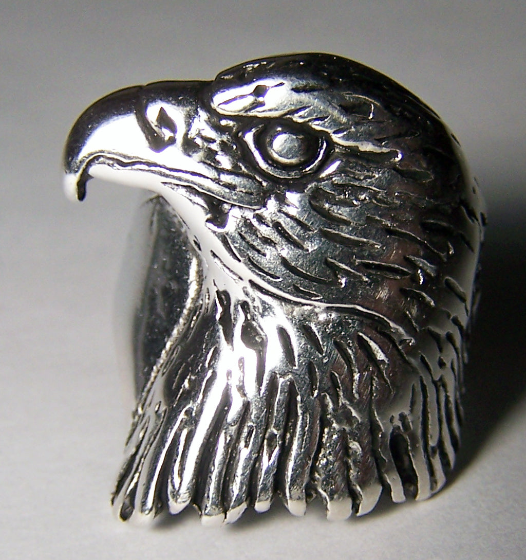 SIDEWAYS EAGLE HEAD DELUXE BIKER BIKER RING (Sold by the piece) *