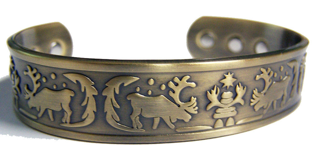 ELK BRONZE COLOR PURE COPPER SIX MAGNET CUFF BRACELET ( sold by the piece )