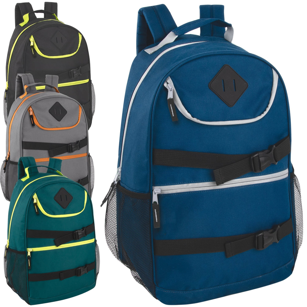 18-Inch Bulk Double Buckle Backpack - 4 Boys Colors
