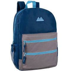 17-Inch Bulk Double Front Zippered Pocket Backpack