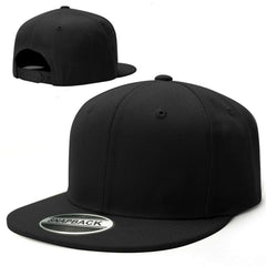 Flat Baseball Cap Plain Blank Snapback Adjustable Hat