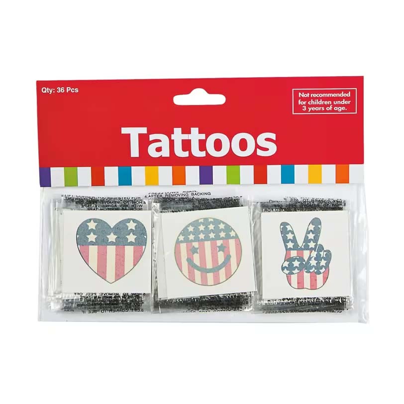 Tattoos - Patriotic Assortment 1.25"-1.5" (72 PACK)
