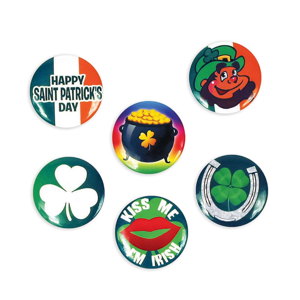 St. Patrick's Button Assortment 1" (48 PACK)