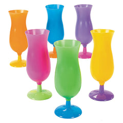 Neon Plastic Hurricane Glasses Assortment 14 oz (DZ)