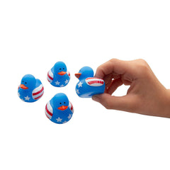 Patriotic US Flag Stars and Stripes Rubber Ducklings 1.5" (24 PACK)