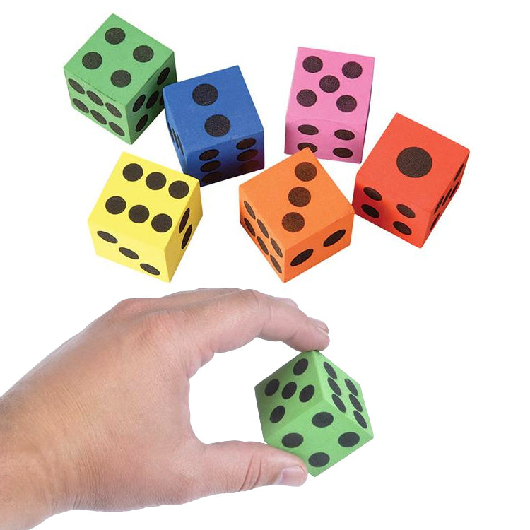 Foam Dice Assortment 1.5" (DZ)