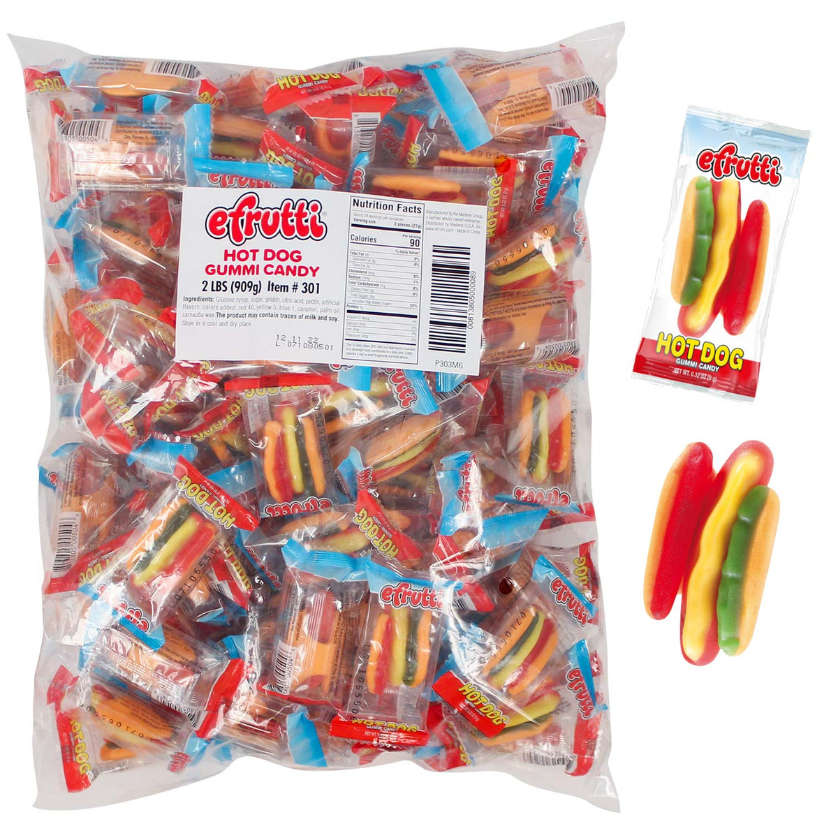 Hot Dog Gummi Candy 2 lbs (100 PACK)