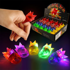 Light Up Spiky Jelly Ring Assortment (24 PACK)