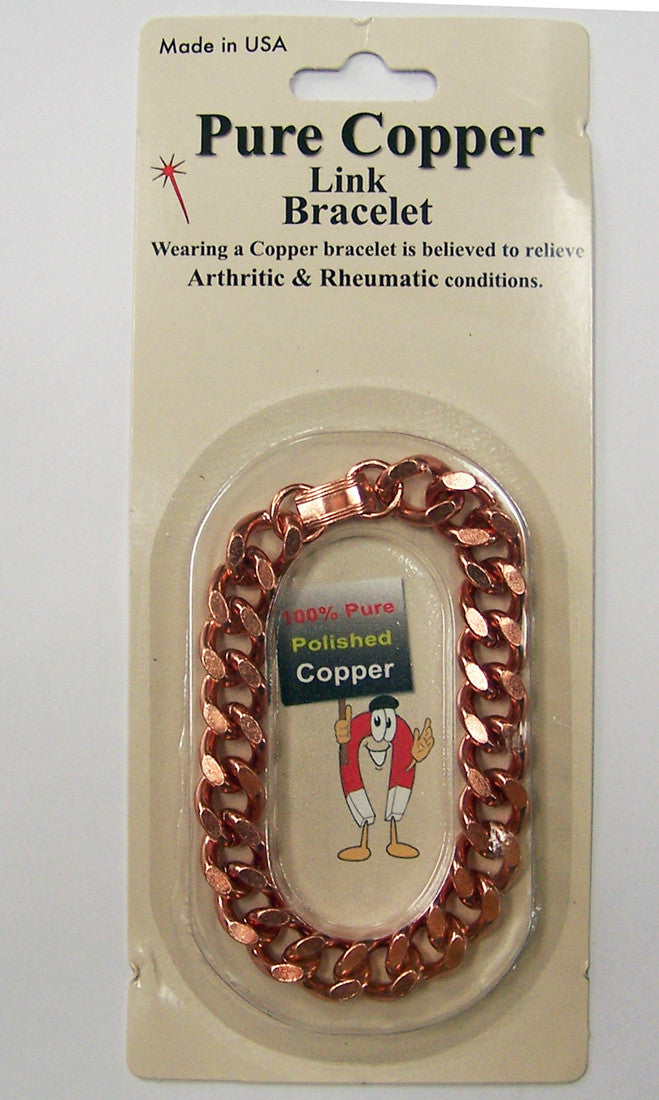 SOLID COPPER HEAVY MENS LINK BRACELET (sold by the piece )
