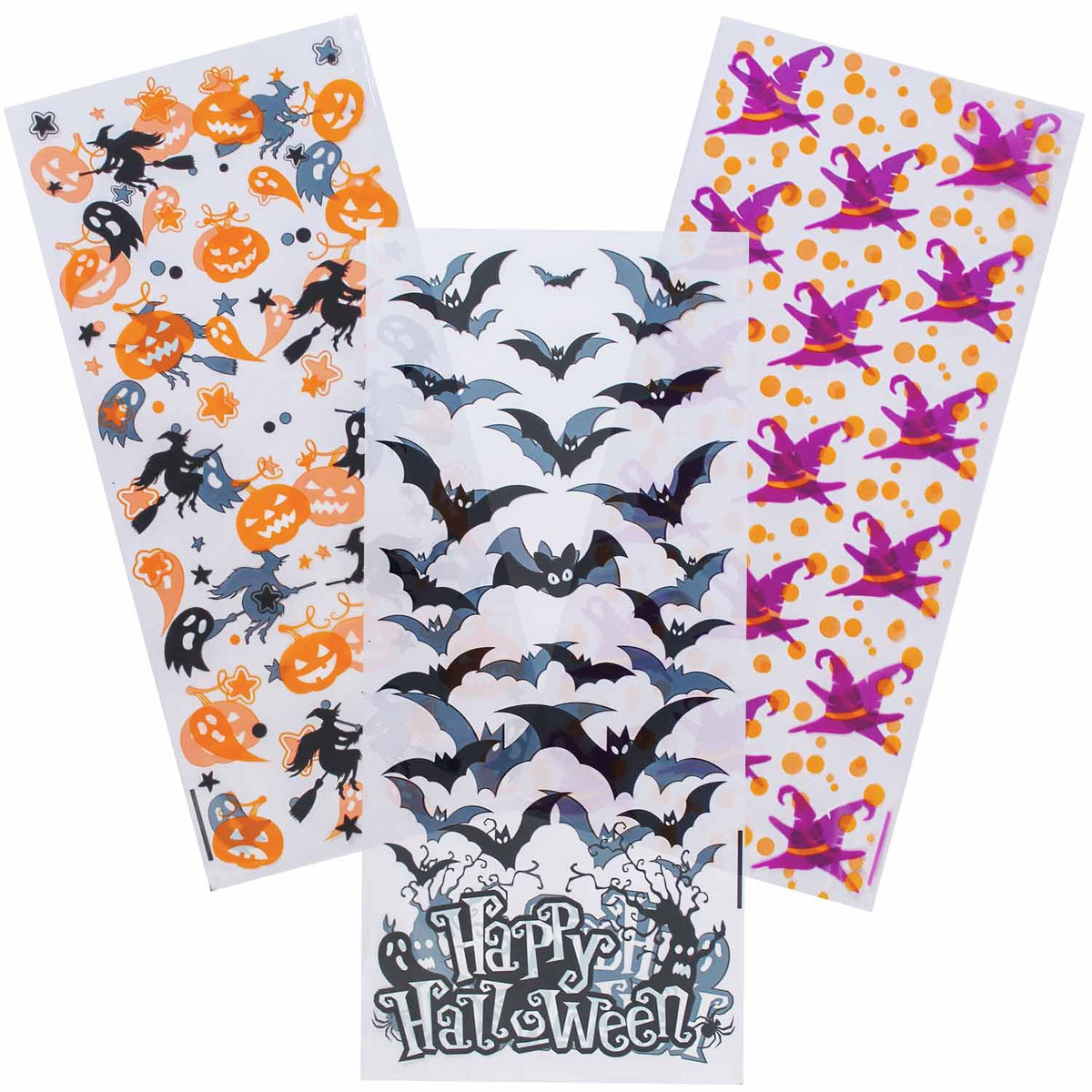 Halloween Cello Treat Bag Assortment 10.5" x 5" (150 PACK)