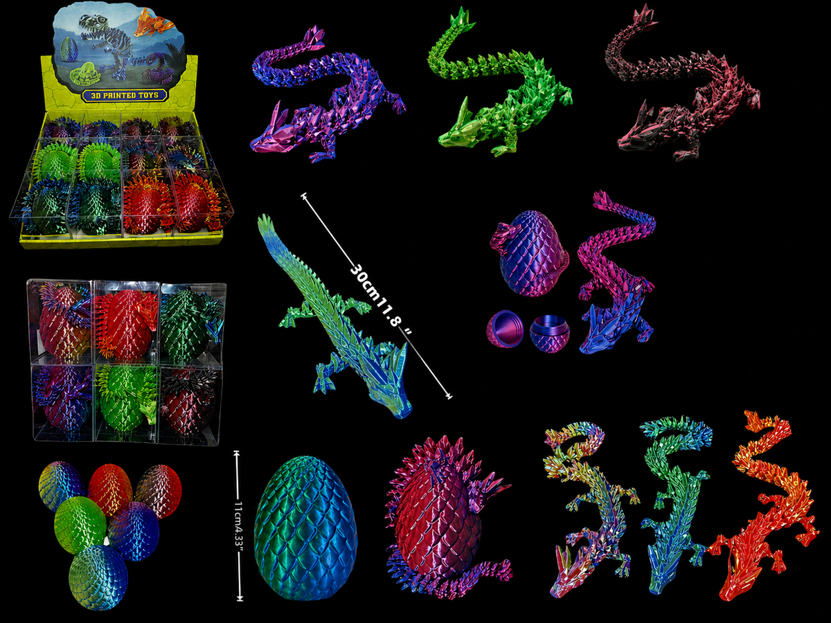 12" 3d Dragon with Egg