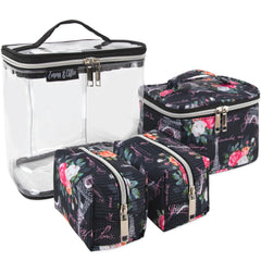 4 Piece Paris Print Cosmetic Set