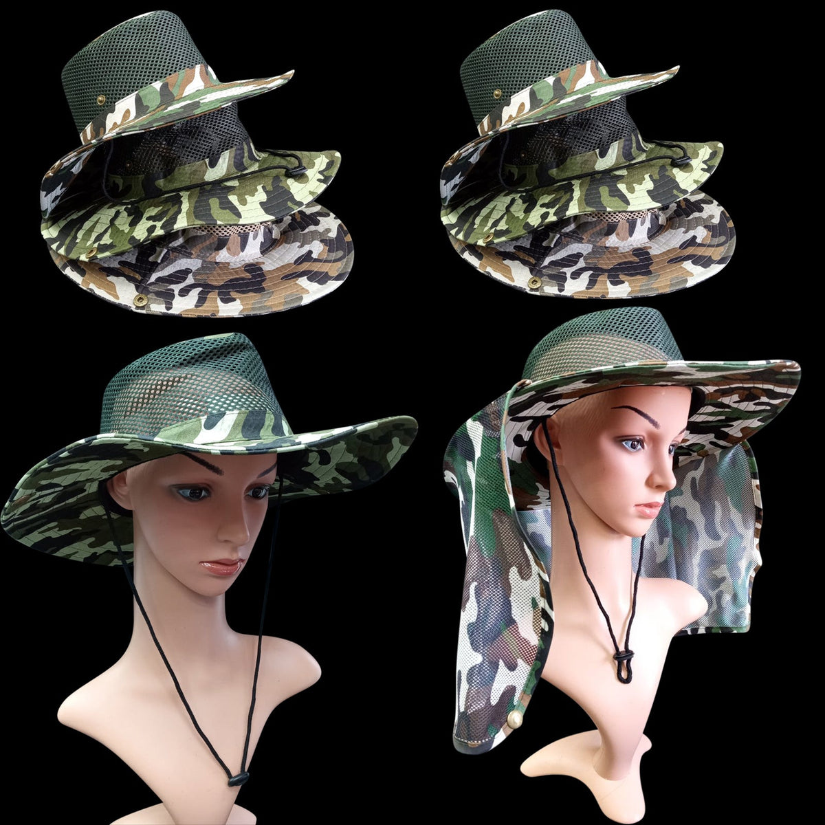 Mens Camoflouge Sun Hat Style 3