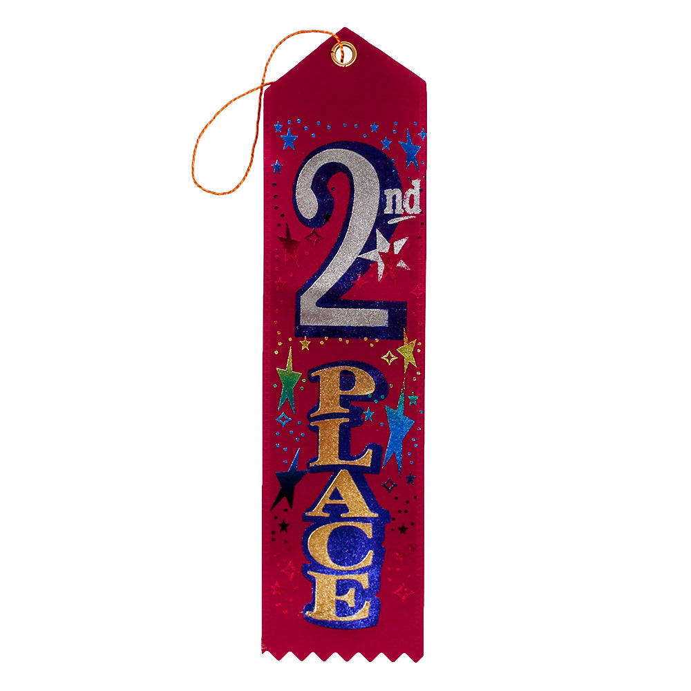 Award Ribbon - Second Place Red 7" (EACH)