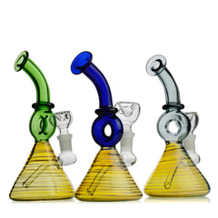 7" Fumed Beaker Donut Neck 14mm Male Bowl Included Approx 190 Grams