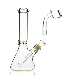 12" 7MM Clear Beaker with 14mm Male Bowl and 45° banger