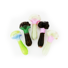 4.5" Hand Pipe Spoon Color Frit with Double Tube Glass