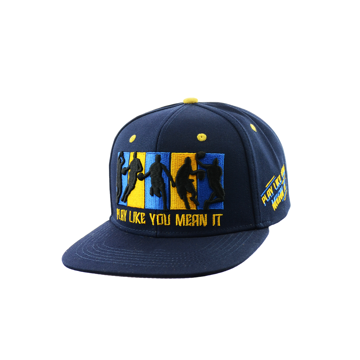PLAY LIKE YOU MEAN IT Embroidered Snapback Hat