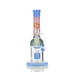 8" Water Pipe Bong Slime Glass with Bubble Trap Neck and 14mm Male Bowl