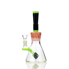 9" Water Pipe Bong Slime Glass with Round WigWag Perc and 14mm Male