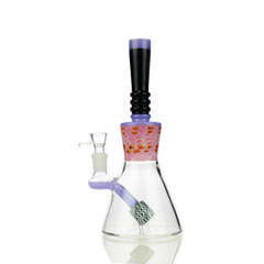 9" Water Pipe Bong Slime Glass with Round WigWag Perc and 14mm Male