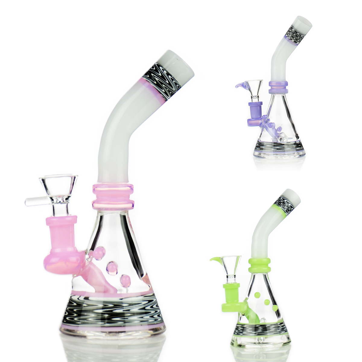 8" WigWag Reversal Art with 14mm Male Bowl