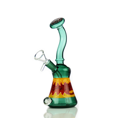 9" Water Pipe with Color Tube and Reversal Art and 14mm Male Bowl