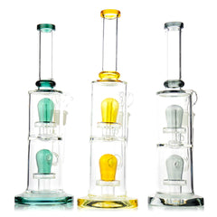 14” Water Pipe Double Dome Shower 18mm Male Bowl Included Approx 540 Grams