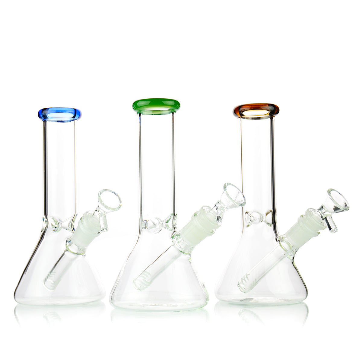 8" Beaker with Color Mouth 4mm Glass